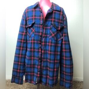 Vans Blue, Black and Red Plaid Shirt Jacket
